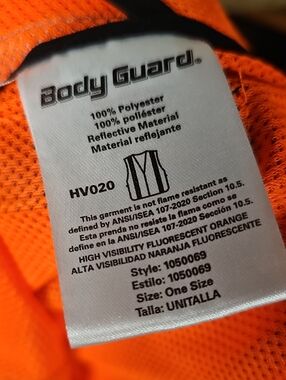 Men’s High-Visibility Orange Work Vest, Reflective